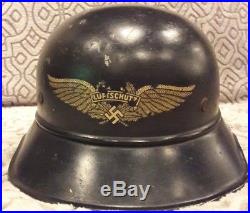WW2 GERMAN Helmet LUFTSCHUTZ SINGLE DECAL ORIGINAL UNTOUCHED CONDITION
