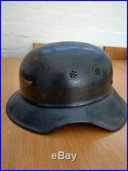 WW2 GERMAN Original Luftschutz GLADIATOR helmet, fine example great decal