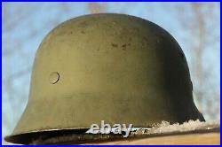 WW2 German ARCTIC SEA-GREEN M42 helmet Original Untouched