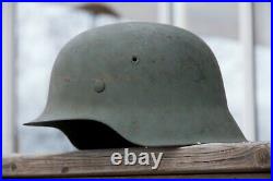 WW2 German ARCTIC SEA-GREEN M42 helmet Original Untouched