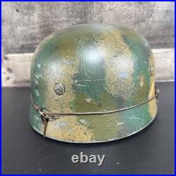 WW2 German Airborne Paratrooper M38 FJ Helmet Camouflage Jungle Barbed Wire