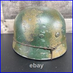 WW2 German Airborne Paratrooper M38 FJ Helmet Camouflage Jungle Barbed Wire