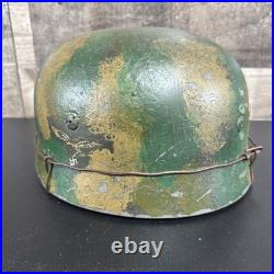 WW2 German Airborne Paratrooper M38 FJ Helmet Camouflage Jungle Barbed Wire