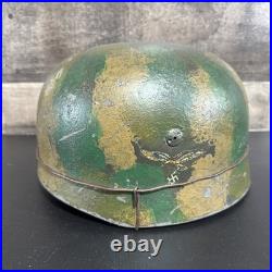 WW2 German Airborne Paratrooper M38 FJ Helmet Camouflage Jungle Barbed Wire