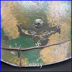 WW2 German Airborne Paratrooper M38 FJ Helmet Camouflage Jungle Barbed Wire