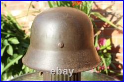 WW2 German Army Helmet M42 in very good condition, paint, pins, Normandy found WW2 German Army Helmet M42 in very good condition, paint, pins, Normandy found