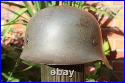 WW2 German Army M42 Helmet big 66 size, very good condition, from Normandy Trip WW2 German Army M42 Helmet big 66 size, very good condition, from Normandy Trip