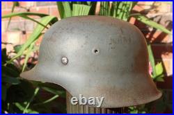 WW2 German Army M42 Helmet big 66 size, very good condition, from Normandy Trip WW2 German Army M42 Helmet big 66 size, very good condition, from Normandy Trip