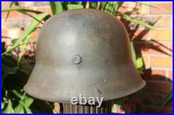 WW2 German Army M42 Helmet big 66 size, very good condition, from Normandy Trip WW2 German Army M42 Helmet big 66 size, very good condition, from Normandy Trip