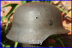 WW2 German Army M42 Helmet big 66 size, very good condition, from Normandy Trip WW2 German Army M42 Helmet big 66 size, very good condition, from Normandy Trip