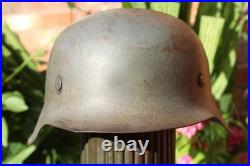 WW2 German Army M42 Helmet big 66 size, very good condition, from Normandy Trip WW2 German Army M42 Helmet big 66 size, very good condition, from Normandy Trip