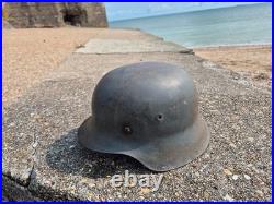 WW2 German Army M42 Helmet big 66 size, very good condition, from Normandy Trip WW2 German Army M42 Helmet big 66 size, very good condition, from Normandy Trip