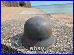 WW2 German Army M42 Helmet big 66 size, very good condition, from Normandy Trip WW2 German Army M42 Helmet big 66 size, very good condition, from Normandy Trip