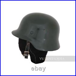 WW2 German Army Wehrmacht Soldier Stahlhelm Helmet Casque With Liner & Chinstrap