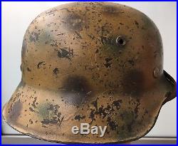 WW2 German Dotted Camouflage Helmet Afrika Korps WWII Camo Helmet M42