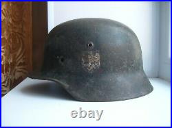 WW2 German Helmet M35 with traces of native decals