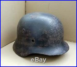 WW2 German Helmet M40 64 Combat damage Original Wehrmacht Dug relic