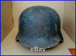 WW2 German Helmet M40/64 SD WH #1222 Full Original Wehrmacht
