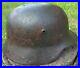 WW2-German-Helmet-M40-64-with-bullet-damage-Stahlhelm-Original-Relic-01-lb