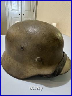 WW2 German Helmet M40 ET66 Camo With Liner And Chinstrap