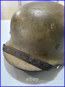 WW2 German Helmet M40 ET66 Camo With Liner And Chinstrap