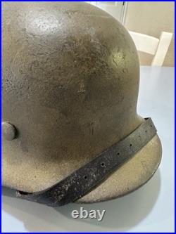 WW2 German Helmet M40 ET66 Camo With Liner And Chinstrap