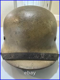 WW2 German Helmet M40 ET66 Camo With Liner And Chinstrap