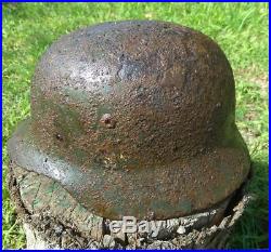 WW2 German Helmet M40 ET66 with signature. Stahlhelm Original Relic