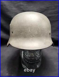 WW2 German Helmet M40 Named LAMPE SE66. LEATHER liner No Chinstrap