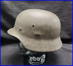 WW2 German Helmet M40 Named LAMPE SE66. LEATHER liner No Chinstrap