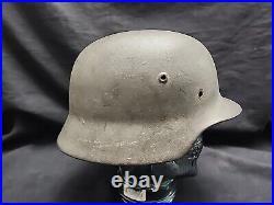 WW2 German Helmet M40 Named LAMPE SE66. LEATHER liner No Chinstrap