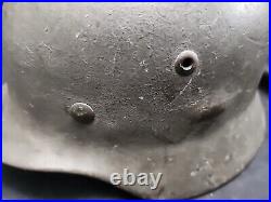 WW2 German Helmet M40 Named LAMPE SE66. LEATHER liner No Chinstrap