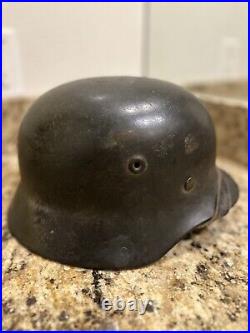 WW2 German Helmet M40 Q66 Original Complete Untouched Liner Chinstrap Camo