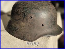 WW2 German Helmet M40 model, big size66 maker -NS-, genuine paint, battle damage