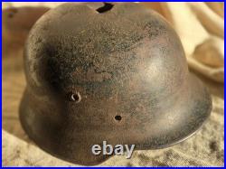 WW2 German Helmet M40 model, big size66 maker -NS-, genuine paint, battle damage