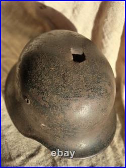WW2 German Helmet M40 model, big size66 maker -NS-, genuine paint, battle damage