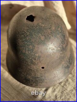 WW2 German Helmet M40 model, big size66 maker -NS-, genuine paint, battle damage