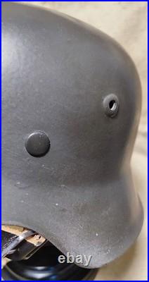 WW2 German Helmet Original M-42. 62 small size after restoration
