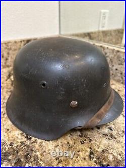 WW2 German Helmet Original M42 Size 66 With Liner 58cm Chinstrap Untouched A+++