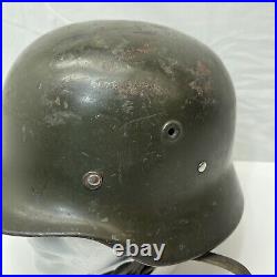 WW2 German Helmet Original Paint Headliner And Strap