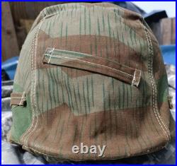 WW2 German Helmet Restored M40 With Camouflage Cover