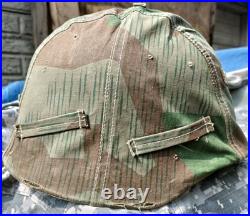 WW2 German Helmet Restored M40 With Camouflage Cover