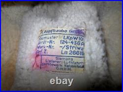 WW2 German Luftwaffe LKpW101 Fliegerkopfhaube WINTER FLIGHT HELMET EXCELLENT