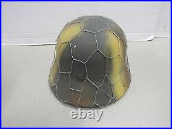 WW2 German M35 Camo Helmet with Chicken Wire M1935 Reproduction