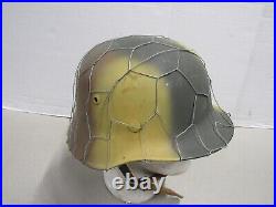 WW2 German M35 Camo Helmet with Chicken Wire M1935 Reproduction