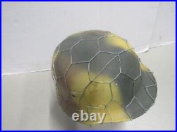 WW2 German M35 Camo Helmet with Chicken Wire M1935 Reproduction