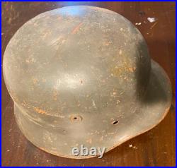 WW2 German M35/M40/M42 Stahlhelm Steel Helmet Olive Drab With Original Liner
