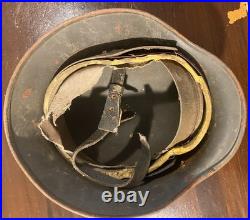 WW2 German M35/M40/M42 Stahlhelm Steel Helmet Olive Drab With Original Liner