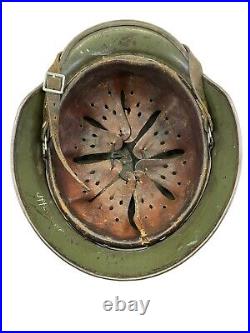 WW2 German M35 SD Single Decal Camouflage Named Steel Helmet SE62 Lot #3549