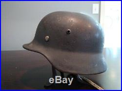 WW2 German M35 helmet with steel band and rough liner original paint LOOK